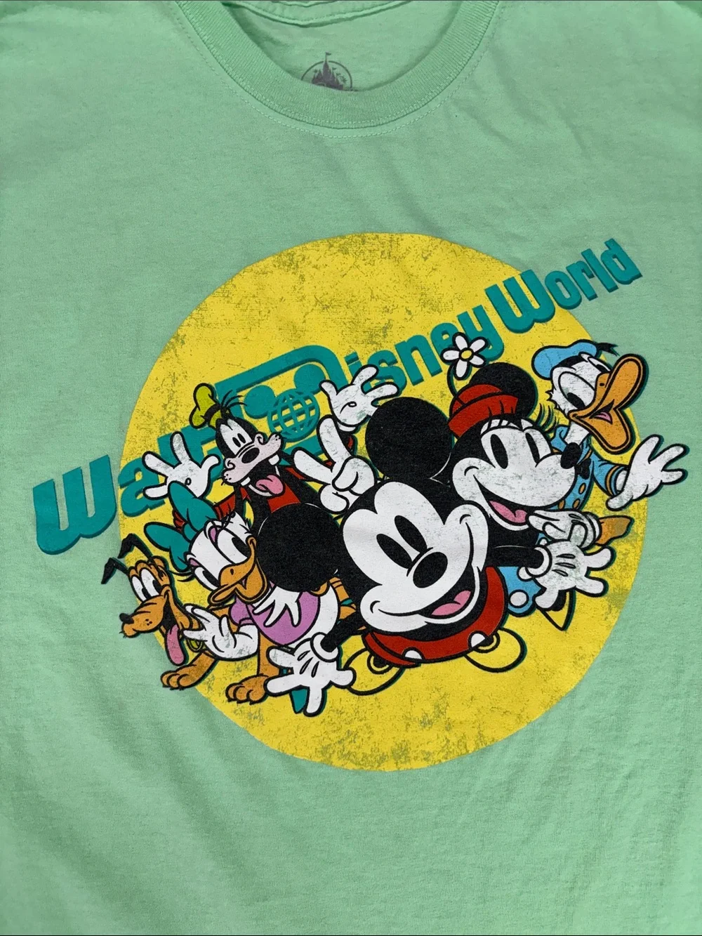 DISNEY Walt Disney World Bright Green T-shirt Graphic Tee Size XL - Picture 3 of 10